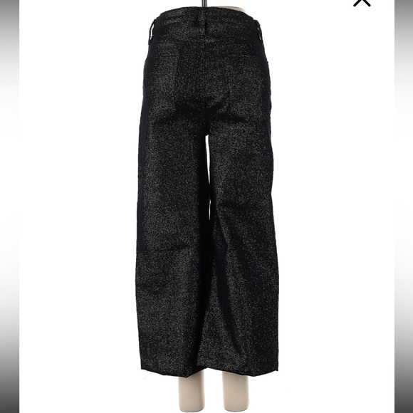 Black Shimmer Wide-Leg Pants - Picture 3 of 6
